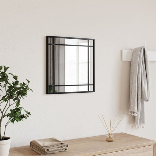 VidaXL Zidno ogledalo crno 40x40 cm četvrtasto željezno Slike