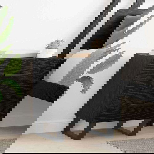  Nočne omarice s predalom 2 pcs Črni hrast 40 x 35 x 47.5 cm Cene