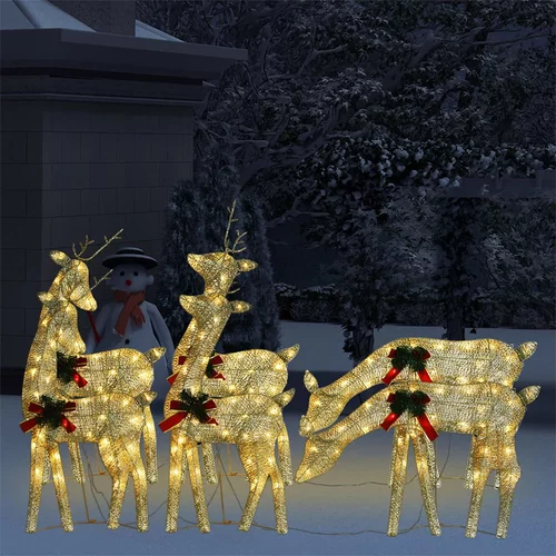 vidaXL Božićni sobovi 6 kom zlatni topli bijeli mrežasti