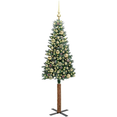VidaXL Mr&amp;scaron;avo božićno drvce s 150 LED svjetlima Zelena i bijela 150 cm Slike
