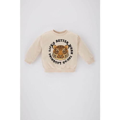 Defacto Baby Boy Crew Neck Tiger Pattern Sweatshirt Slike