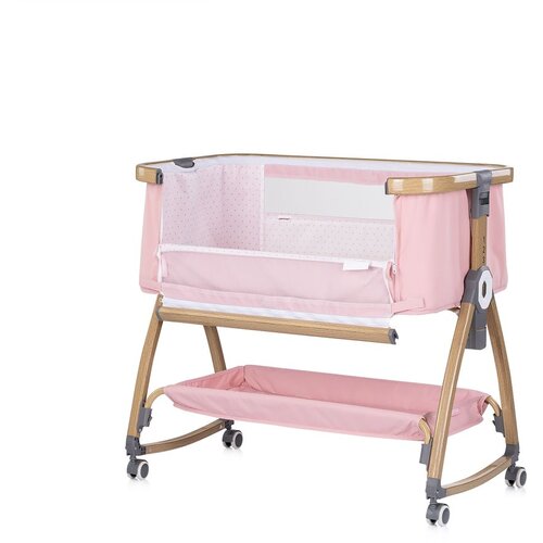 Chipolino kolijevka s bočnom stranicom na spu&amp;scaron;tanje Charisma Powder Pink/Wood Slike
