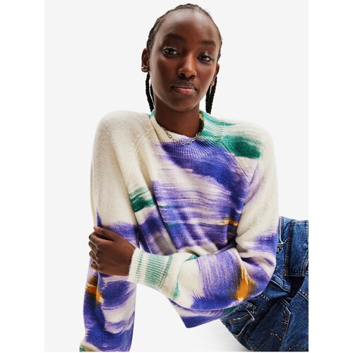 Desigual White Ebro Patterned Sweater - Women Cijene