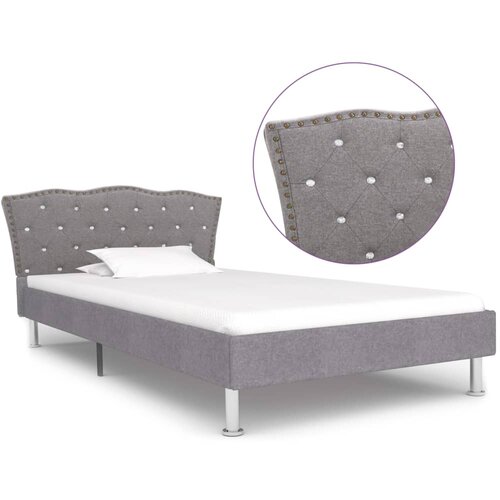 VidaXL Okvir za krevet od tkanine svjetlosivi 90 x 200 cm Slike