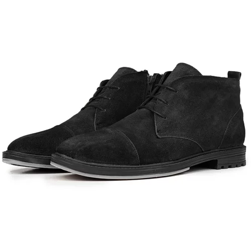 Ducavelli Masquerade Genuine Leather Anti-Slip Sole Daily Boots Black.
