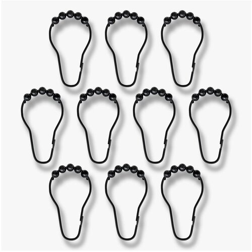 Mette Ditmer Denmark Črni kavlji za tu&amp;scaron; zavese v kompletu 10 kosov Aqua - Slike