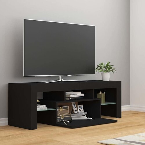 TV ormarić s LED svjetlima crni 120 x 35 x 40 cm Cene
