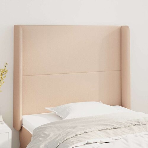  Uzglavlje s u&amp;scaron;ima boja cappuccina 83x16x118/128 cm umjetna koža Slike