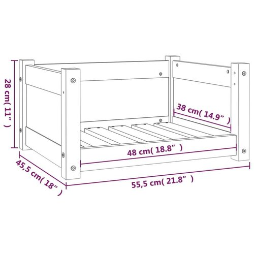  Krevet za pse boja meda 75 5x55 5x28 cm od masivne borovine Slike