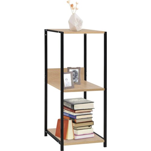 vidaXL Male ravne police za knjige crne/hrast 33,5x39,6x79,7 cm iverica Cene