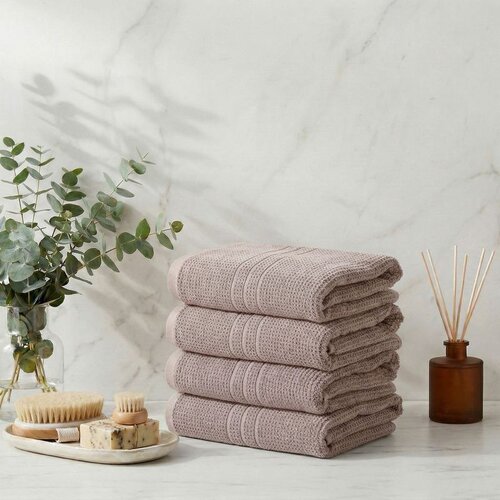  Central - Brown Brown Hand Towel Set (4 Pieces) Slike