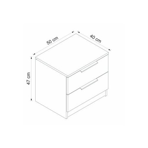 Hanah home Noćni ormarić Kale Plus 54x40x47cm Orah Slike