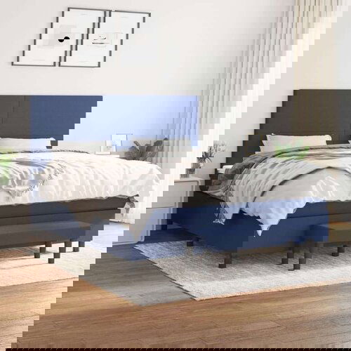  Krevet s oprugama i madracem plavi 180x200 cm od tkanine Cijene