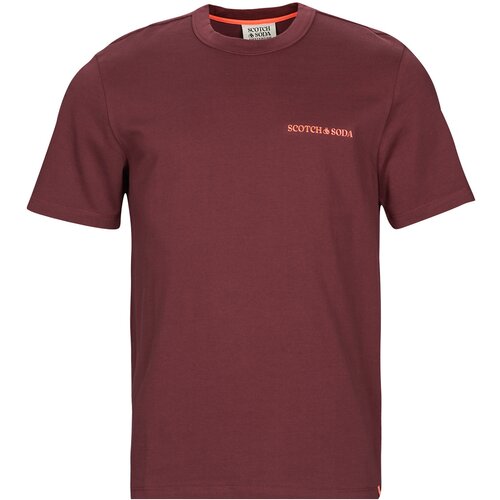 Scotch &amp;amp; Soda Majice s kratkimi rokavi T-Shirt Logo Unisexe En Jersey De Coton Biologique Bordo Slike