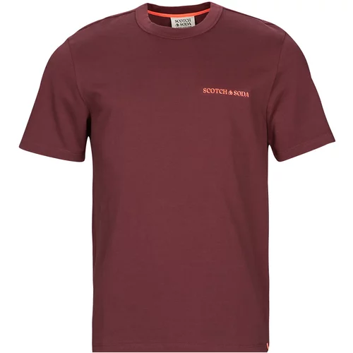 Scotch & Soda Majice s kratkimi rokavi T-Shirt Logo Unisexe En Jersey De Coton Biologique Bordo