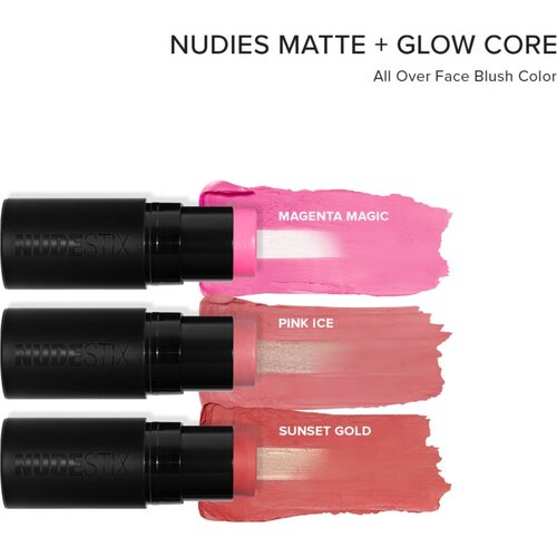 Nudestix Nudies Matte + Glow Core večnamensko ličilo za oči, ustnice in obraz odtenek Magenta Magic 6 g Slike