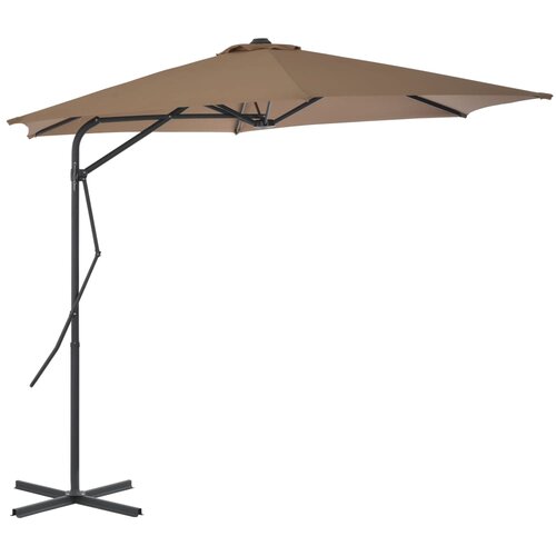 vidaXL Zunanji senčnik z jeklenim drogom 300 cm taupe, (20692845) Cene
