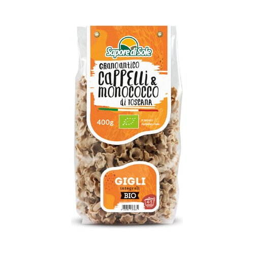 Sapore di Sole Testenine iz polnozrnate trde p&amp;scaron;enice, Grano Antico - Cappelli &amp;amp; Monococco - Gigli, bio Slike