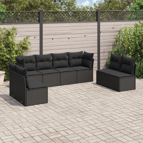  8-dijelni set vrtnih sofa od poliratana s jastucima crni Crna 62 x 62 x 69 cm Slike
