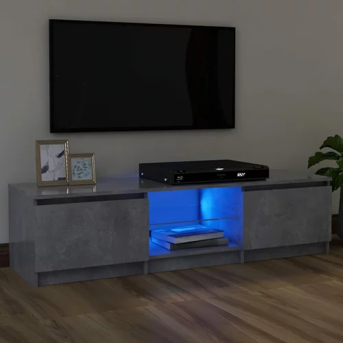 TV ormarić s LED svjetlima siva boja betona 120 x 30 x 35,5 cm