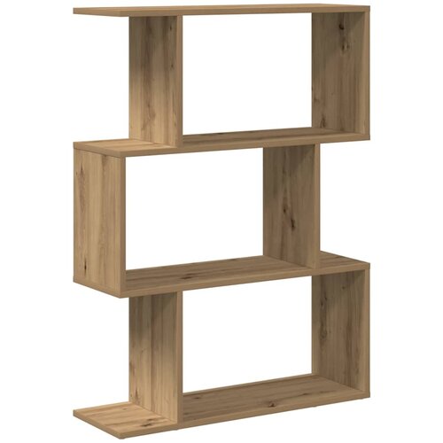 Pregrada / regal za knjige 3 razina hrast 70x24x97 cm drveni Smeđa Slike