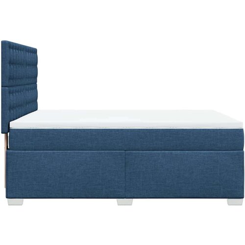 vidaXL Box spring postelja z vzmetnico modra 160x200 cm blago, (21307261) Cene