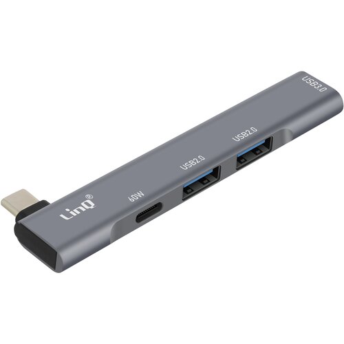 LINQ Razdelilnik USB C 4 v 1 s 60W polnjenjem USB C in 3 priključki USB 3.0 in 2.0, Srebrna, (5000063509) Cene