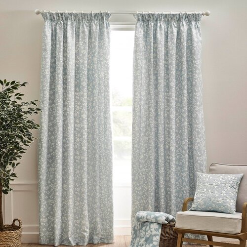 Catherine Lansfield Modre zavese v kompletu 2 ks 168x183 cm Brooke Floral &amp;ndash; Slike