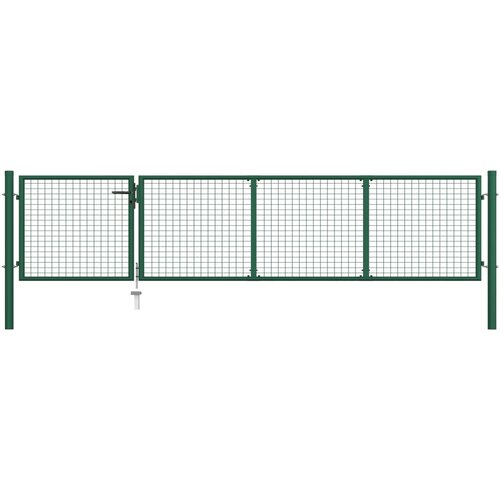 vidaXL Vrtna vrata jeklena 350x75 cm zelena Cene