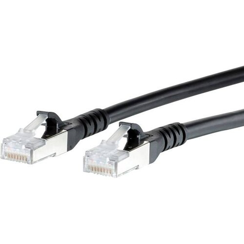 Metz Connect 1308450500-E RJ45 omrežni kabel\, Patch kabel CAT 6a S/FTP 0.50 m črna z za&scaron;čitnim zapornim zatičem 1 kos, (20421623) Cene