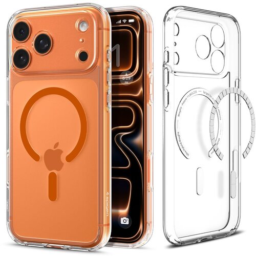 POSNETI MEDIJI OVITEK SPIGEN MAGSAFE ZA IPHONE 17 PRO MAX PROZOREN Z ORANŽNO BARVO, (5000261287) Cene