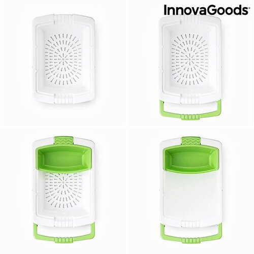InnovaGoods Daska za rezanje na izvlačenje s pladnjem, spremnikom i cjedilom 3 u 1 PractiCut Slike