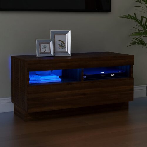 vidaXL tv ormarić s led svjetlima boja smeđeg hrasta 80 x 35 x 40 cm Cijene