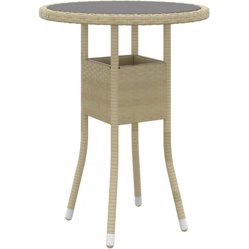  Vrtni stol Ø 60 x 75 cm od kaljenog stakla i poliratana bež