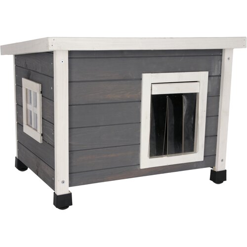 Kerbl Pet kućica za mačke Rustica, bijela/siva - D 57 x &amp;Scaron; 45 x V 43 cm Slike