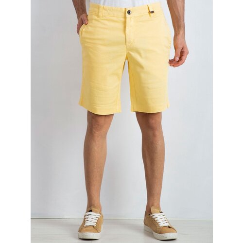 Fashion Hunters Men&amp;#039;s Yellow Cotton Shorts Slike