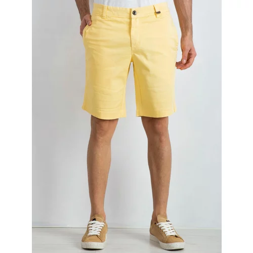 Fashion Hunters Men's Yellow Cotton Shorts