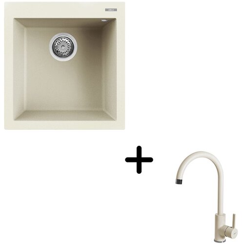  Sudoper Elleci Quadra 102 + slavina C01 Bianco antico Cijene