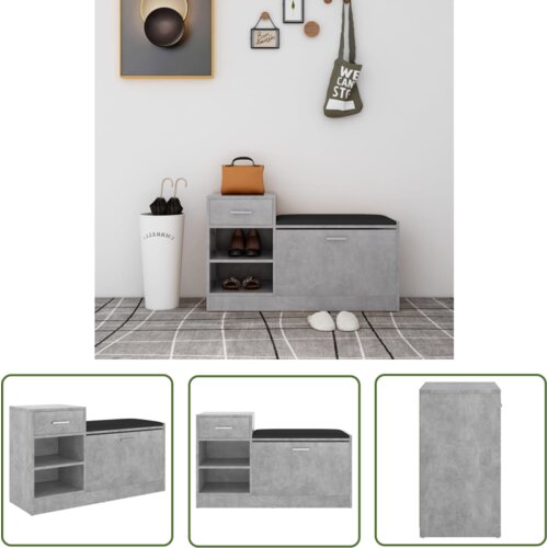 The Living Store Klop za čevlje betonsko siva 94,5x31x57 cm inženirski les - Klop Za Čevlje, (21744551) Cene