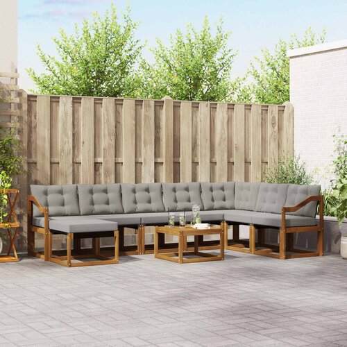  Set vanjskih sofa 9 kom. Prirodna i svjetlosiva Cene