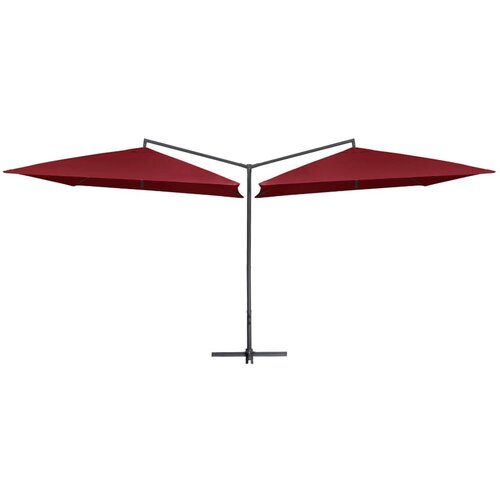  Dvojni senčnik z jeklenim drogom 250x250 cm bordo rdeč, (20692997) Cene