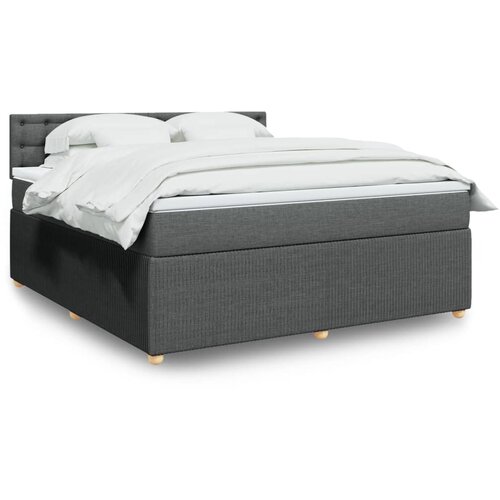 VidaXL Okvir kreveta s oprugama i madrac svjetlosivi 180x200cm tkanina Slike