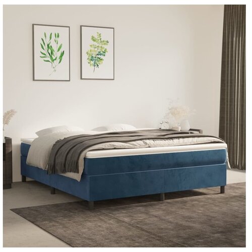  Za krevet s oprugama tamnoplavi 160x200 cm bar&scaron;unasti Cijene