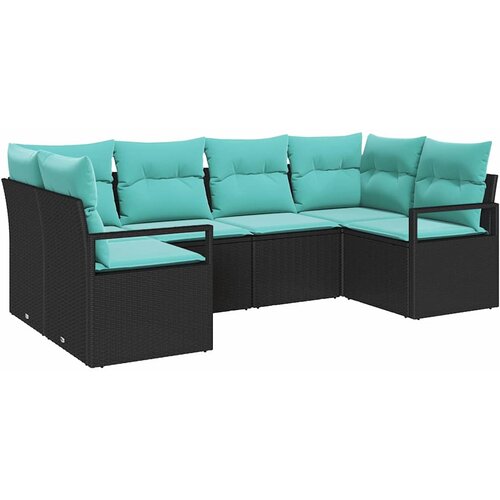  Set sofe s jastukom 6 pcs Crna Poli Ratan Slike