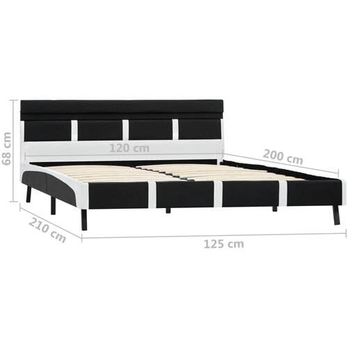  Okvir za krevet od umjetne kože s LED svjetlom crni 120x200 cm Slike