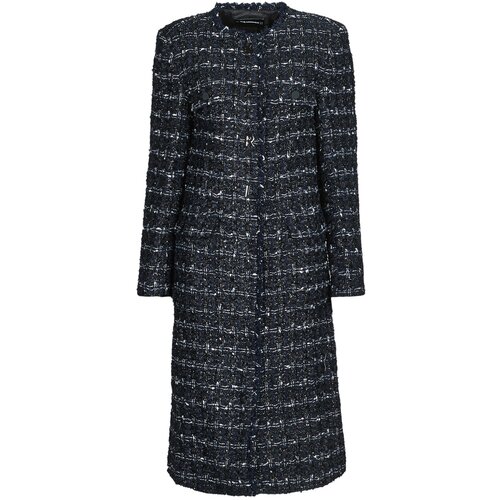 Karl Lagerfeld Pla&amp;scaron;či BOUCLE LONG JACKET Modra Slike