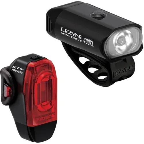 Lezyne Mini Drive 400XL/KTV Drive Pro+ Pair Black/Black Front 400 lm / Rear 75 lm Stražnji Svjetlo za bicikl