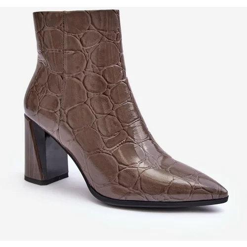 Kesi Leather patent heeled shoes SBarski Dark brown