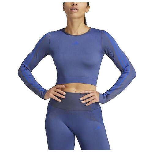 Adidas Majice z dolgimi rokavi T-shirt &agrave; manches longues Knit Modra Cene