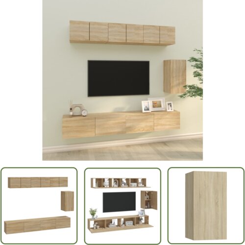 The Living Store Komplet TV omaric 6-delni sonoma hrast inženirski les - Komplet TV Omaric, (21738255) Cene